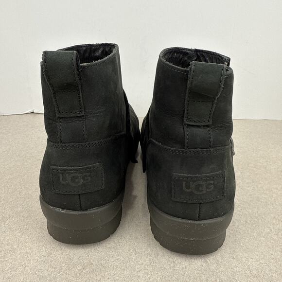 Women’s Black Ugg Cheyne Ankle Waterproof Leather‎ Boots Buckle Size 8.5 - Picture 7 of 10
